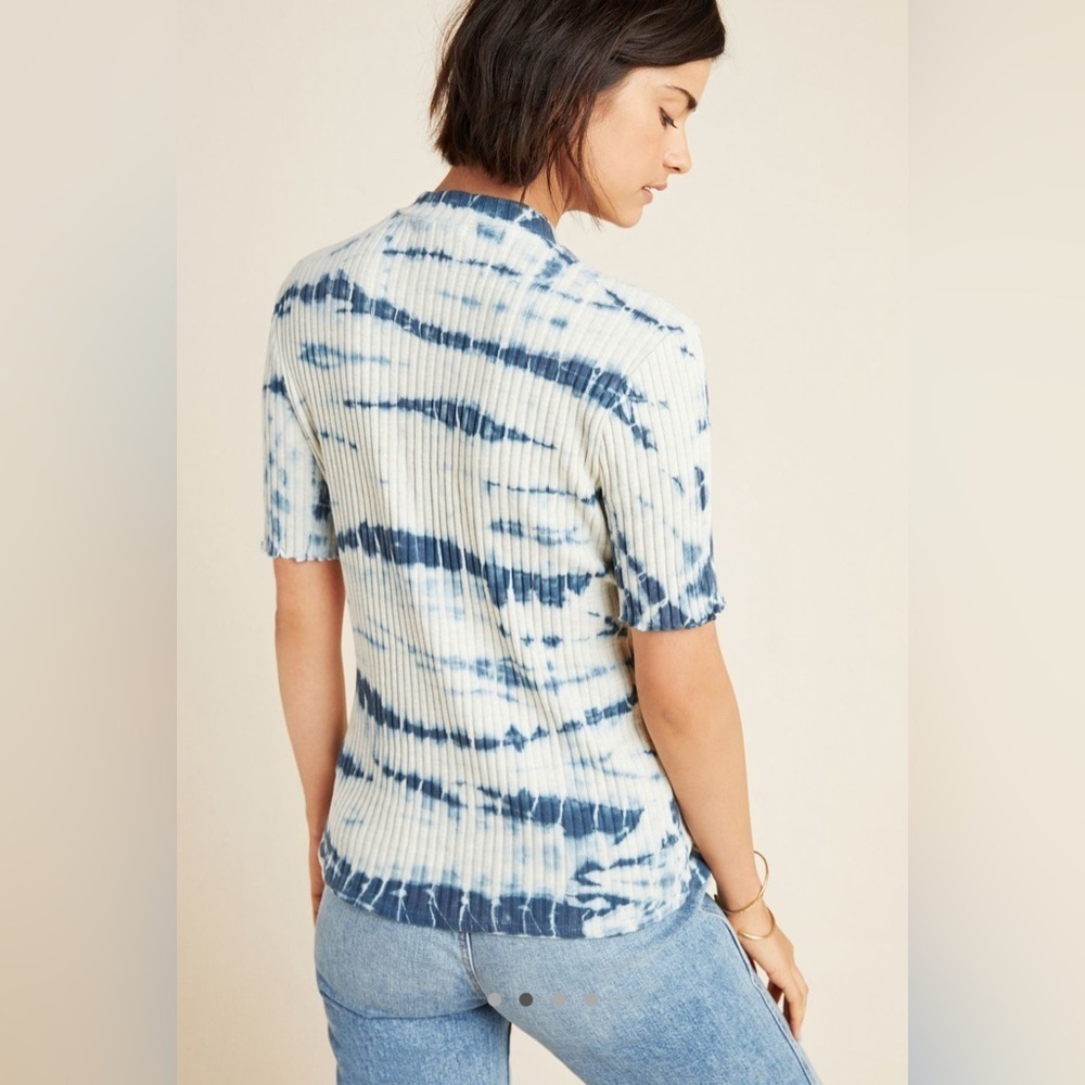 Anthropologie eri + alli Reed mock neck top tie dye - Picture 4 of 10